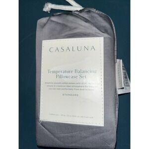 Casaluna Standard Size 300 TC Temperature Regulating Pillowcase Set - Metal Grey
